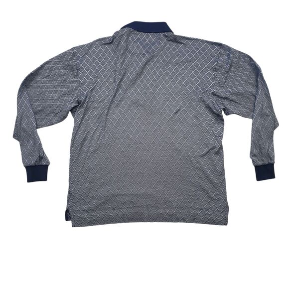 Vintage Dunhill Golf Polo Shirt Mens Small Blue Diamond Long Sleeve Italy - Picture 8 of 10